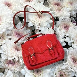 ✨️HP✨️Rebecca Minkoff | Gorgeous Studded Red Ostrich Leather Crossbody Bag